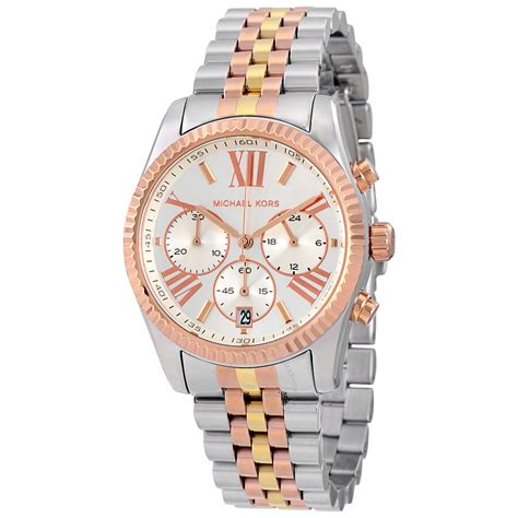 michael kors lexington tri color watch|Michael Kors Lexington Women's Watch, Stainless Steel .